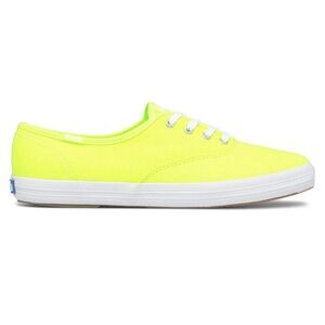 BNIB Keds Women's Champion Neon Yellow Canvas Sneakers